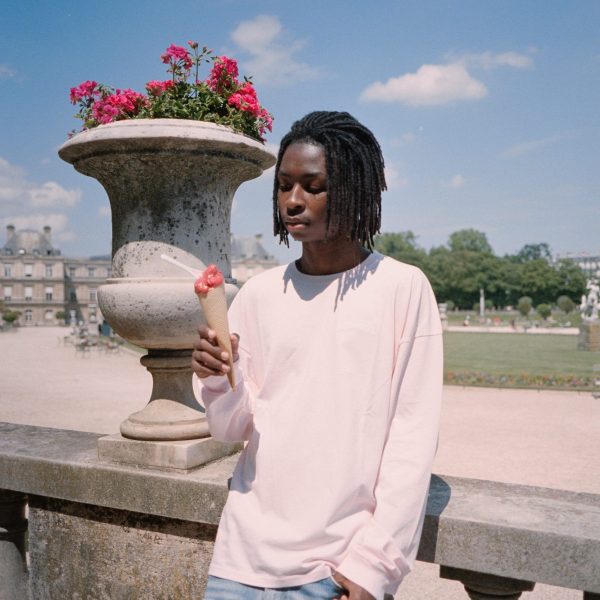 Tee-shirt manches longues 100% coton biologique rose Martine