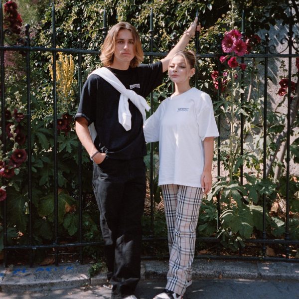 Tee-shirts manches courtes 100% coton biologique noir et blanc Martine