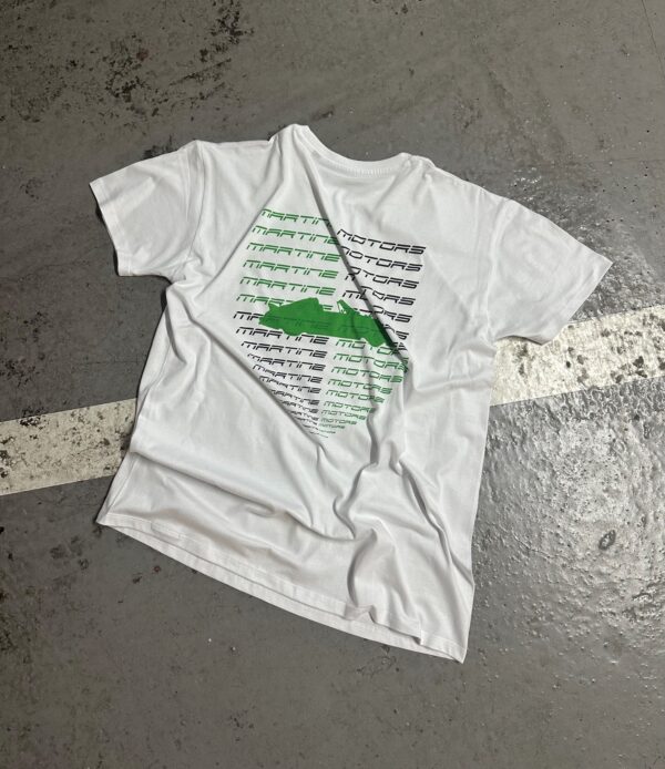 Tee-shirt Blanc "Martine Motors "manches courtes Col rond